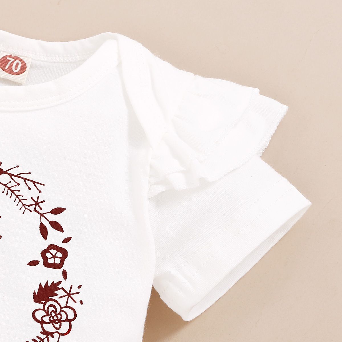 Newborn Baby Girls Outfit Letter Print Short Sleeve Bodysuit + Red Polka Dot Shorts + Headband