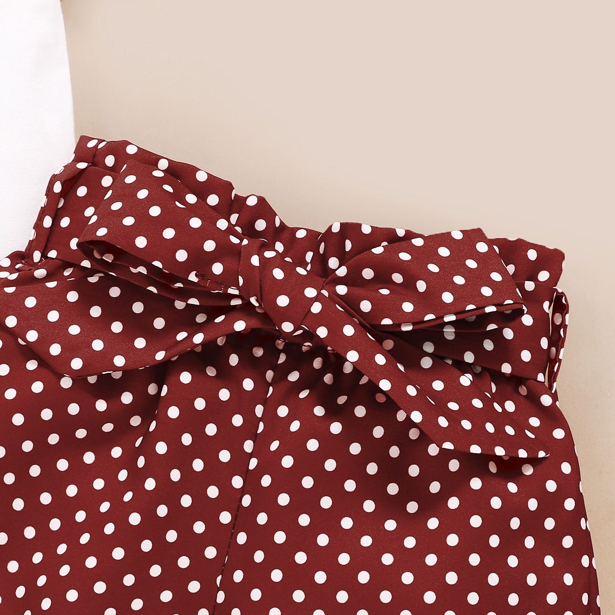 Newborn Baby Girls Outfit Letter Print Short Sleeve Bodysuit + Red Polka Dot Shorts + Headband