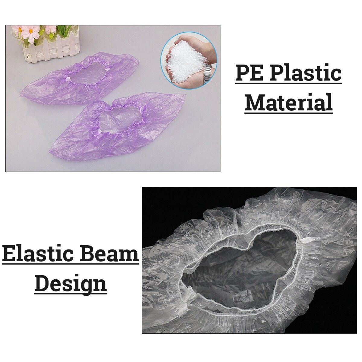 100Pcs Dustproof Unisex Plastic Shoe Overshoes Shoes Covers Boot Covers Transparent Thickening 1.8g