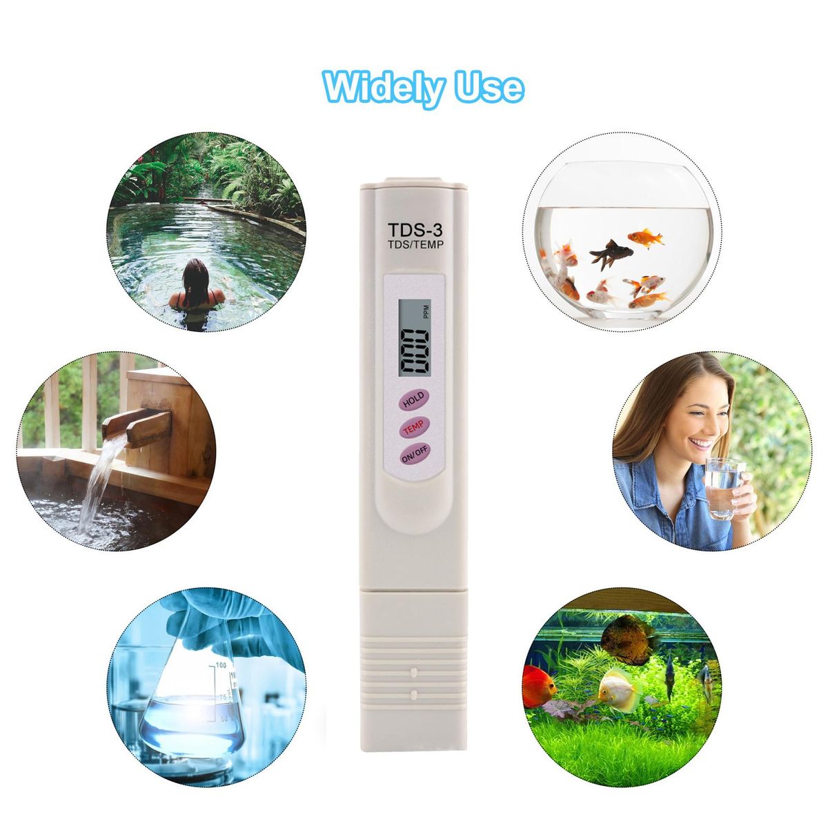 Digital Total Dissolved Solid Meter Water Quality Tester Temperature Meter Accurate and Reliable 0-999ppm Water Test Meter for Drinking Water Aquariums Swimming Pool Spa