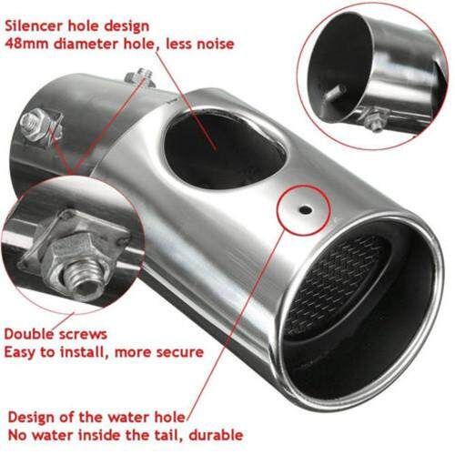 2Pcs Silver Exhaust Muffler Tail Pipe Tip Tailpipe For Honda CRV CR-V 2017-2018