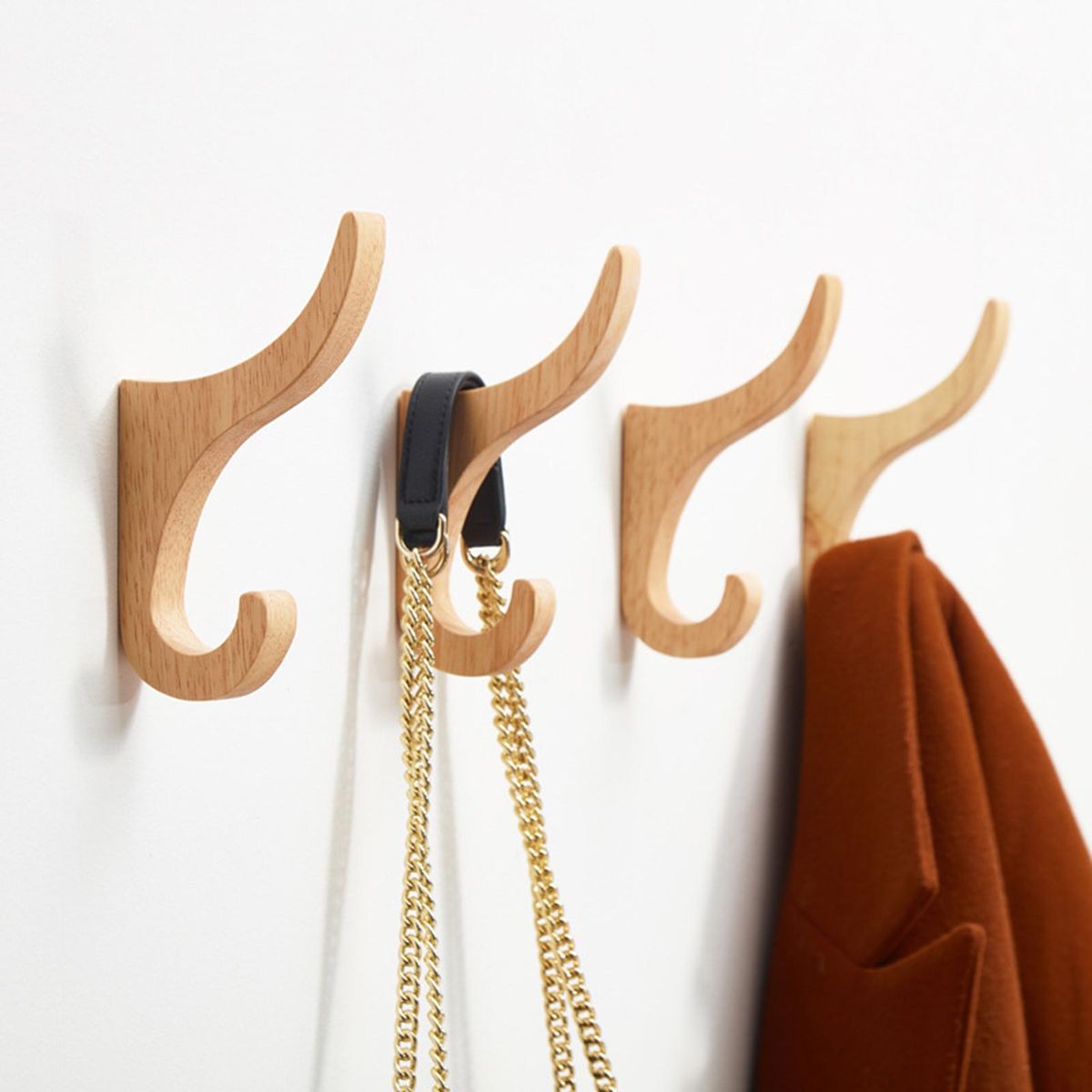 Decorative Hook Decoration Solid Wood Key Hook Khaki