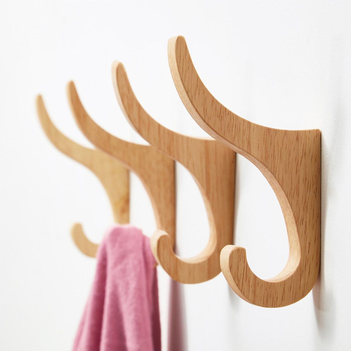 Decorative Hook Decoration Solid Wood Key Hook Khaki