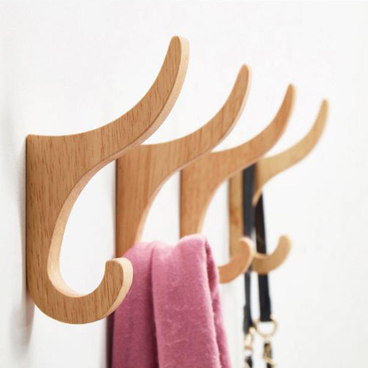 Decorative Hook Decoration Solid Wood Key Hook Khaki