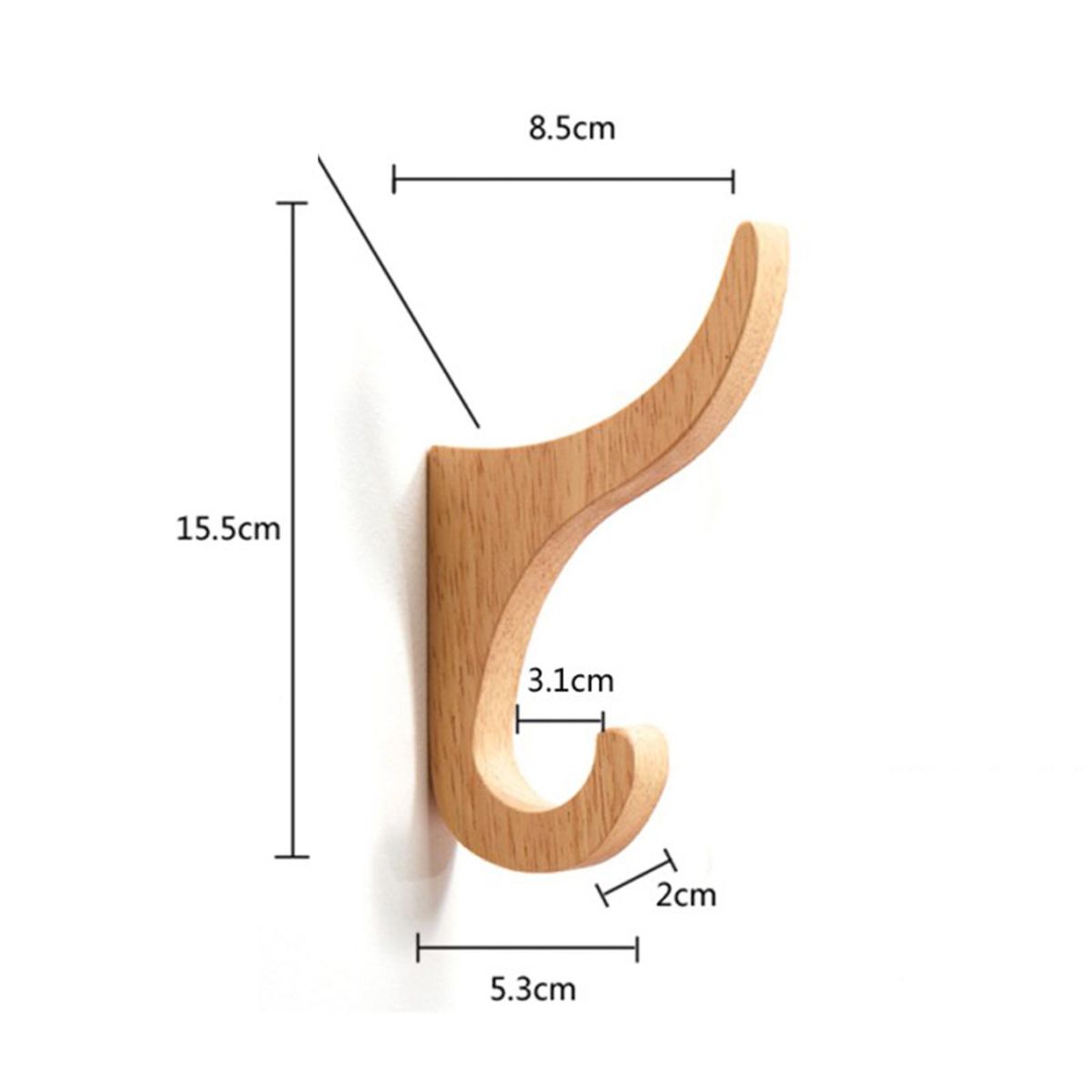 Decorative Hook Decoration Solid Wood Key Hook Khaki