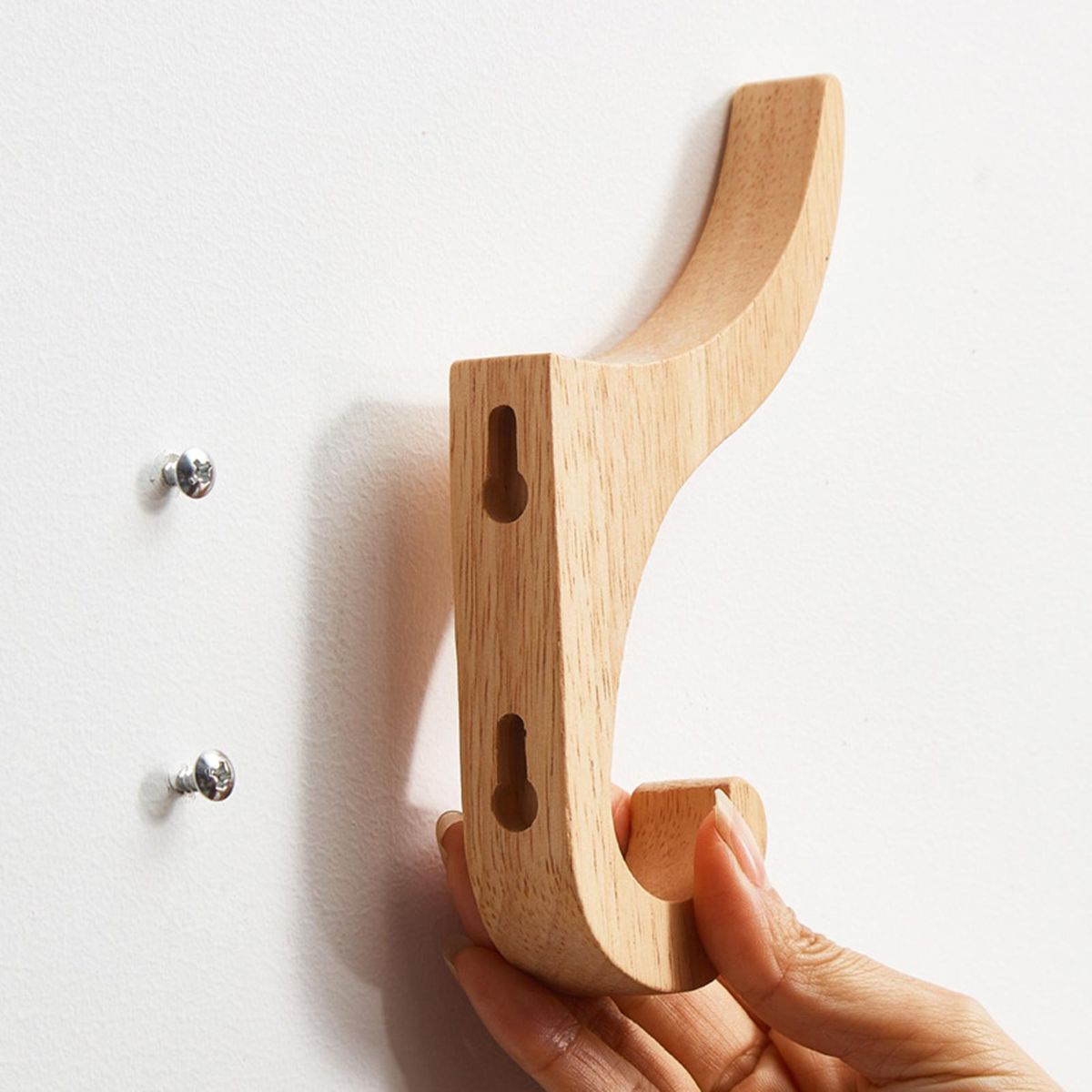 Decorative Hook Decoration Solid Wood Key Hook Khaki