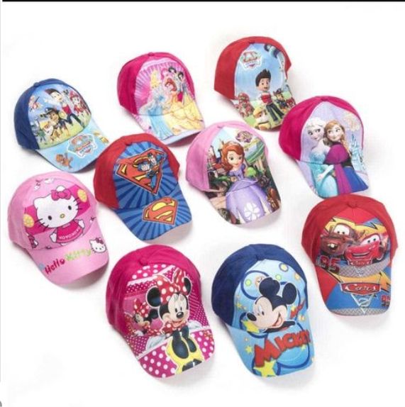 CHARACTER FACE CAP FOR KIDS - 12 PIECES