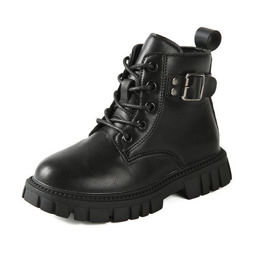 Girls Boots Fashion Children's Leather Short Boots-XHXL-9913/Black