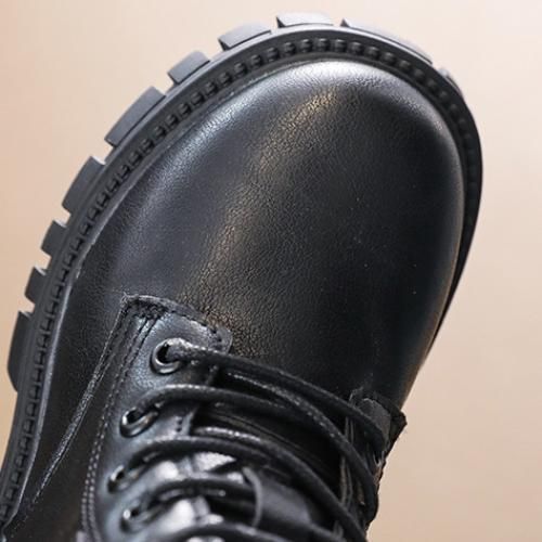 Girls Boots Fashion Children's Leather Short Boots-XHXL-9913/Black