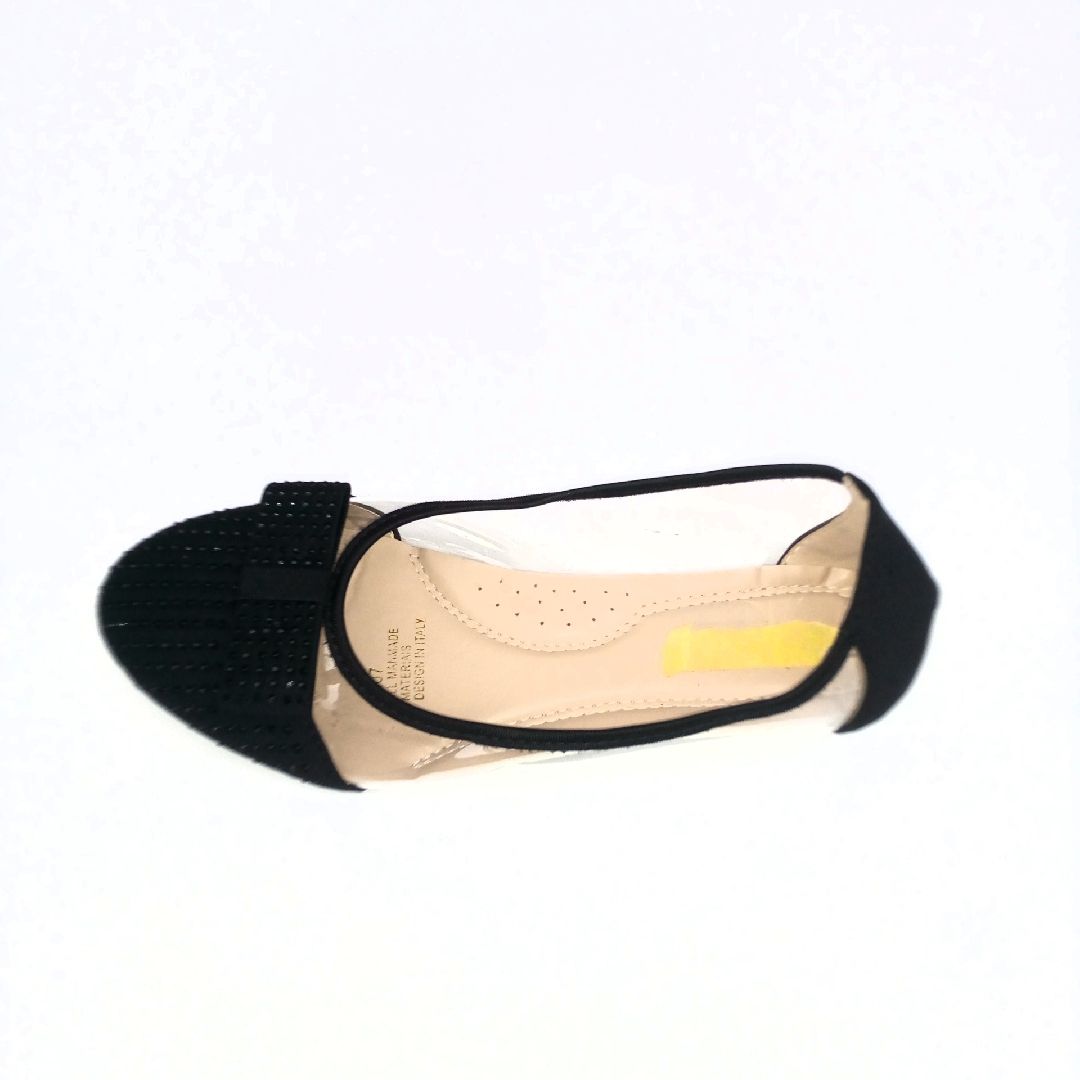 Lovely Ladies Women Transparent Female Flat Shoe-black
