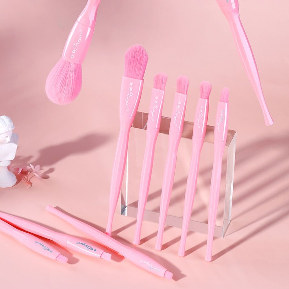 Candy Color Makeup Brushes Set With Bag Eyeshadow Powder Plastic Handle Concealer Cosmetics Eyebrow Beauty Eyelash Tools Blue