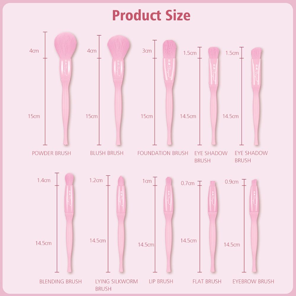 Candy Color Makeup Brushes Set With Bag Eyeshadow Powder Plastic Handle Concealer Cosmetics Eyebrow Beauty Eyelash Tools Blue