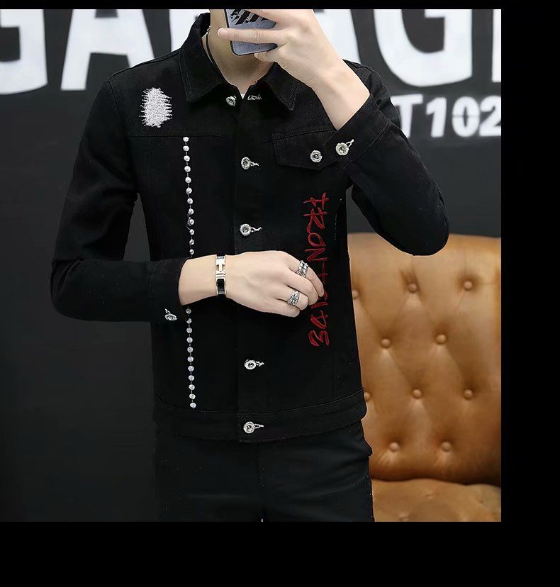 Men's Slim Stand Collar Jacket Demin Jacket