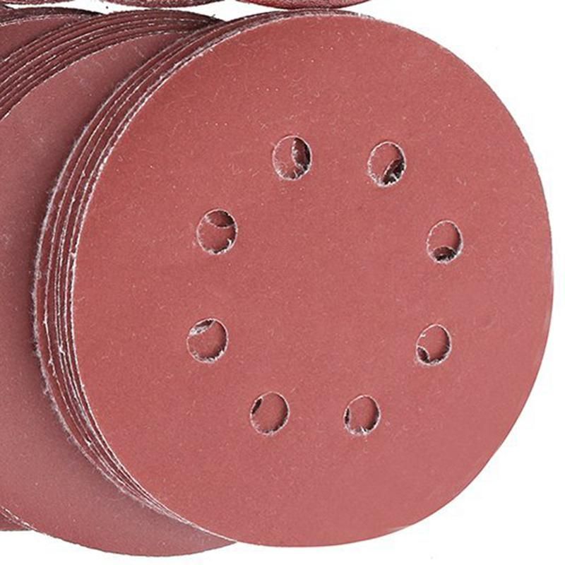 80PCS Sanding Discs Pads, 40 60 80 100 120 150 180 240 320 400 Grits 8-Holes Sandpaper Assorted for Multiple Orbital Sander