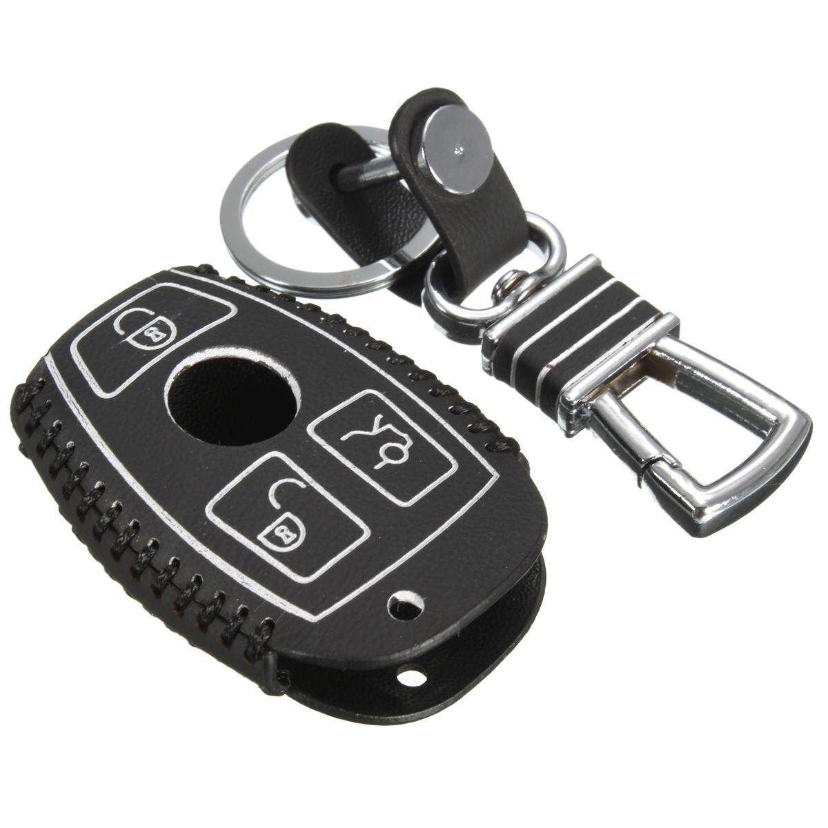 272238805597 High Quality Leather Remote Key Case Cover Holder For Mercedes-Benz White Line