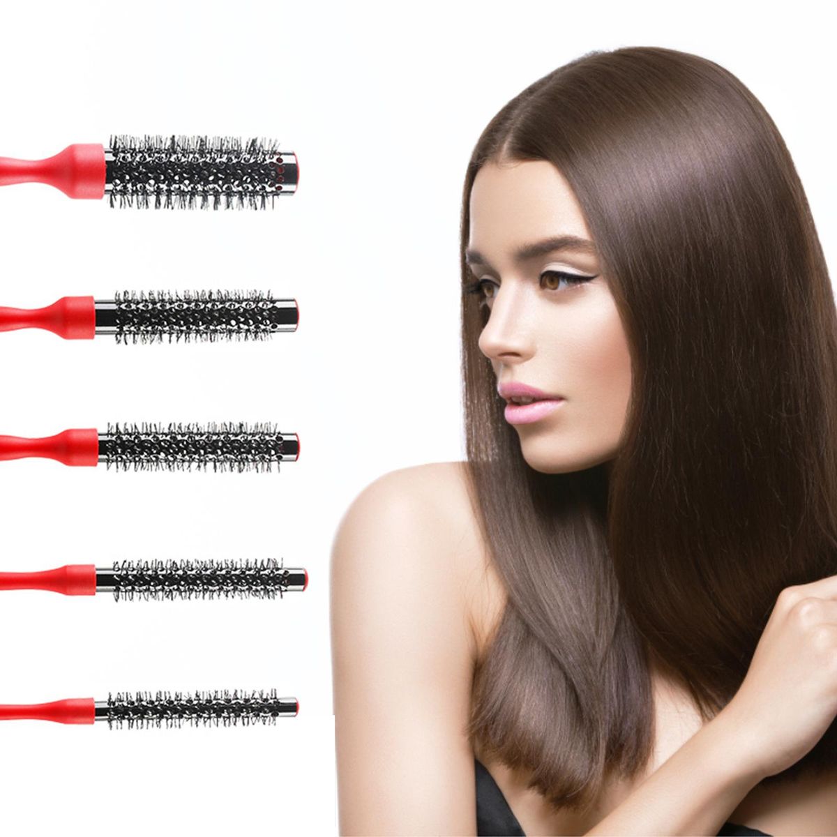 Round Hair Brush for Woman Blow Drying Volume Curling & Straightening Hair Brush