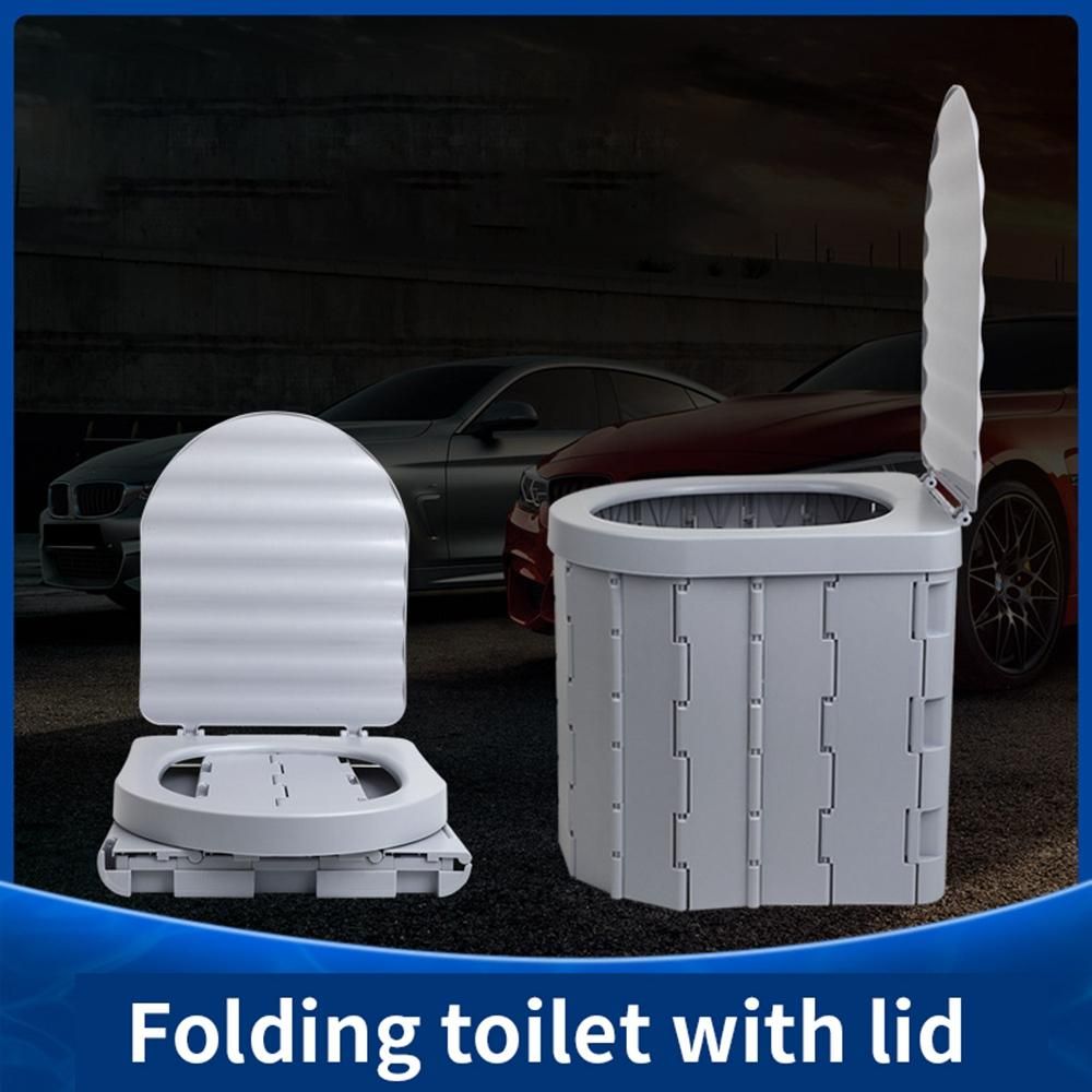 Folding Toilet with Lid Car Potty for Outdoor Camping