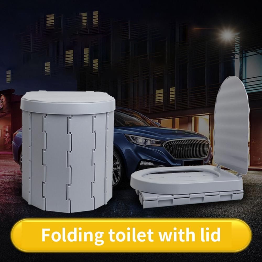 Folding Toilet with Lid Car Potty for Outdoor Camping