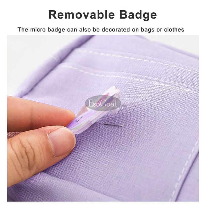 EsoGoal DIY Badge Solid Color Student Stationery Storage Bag