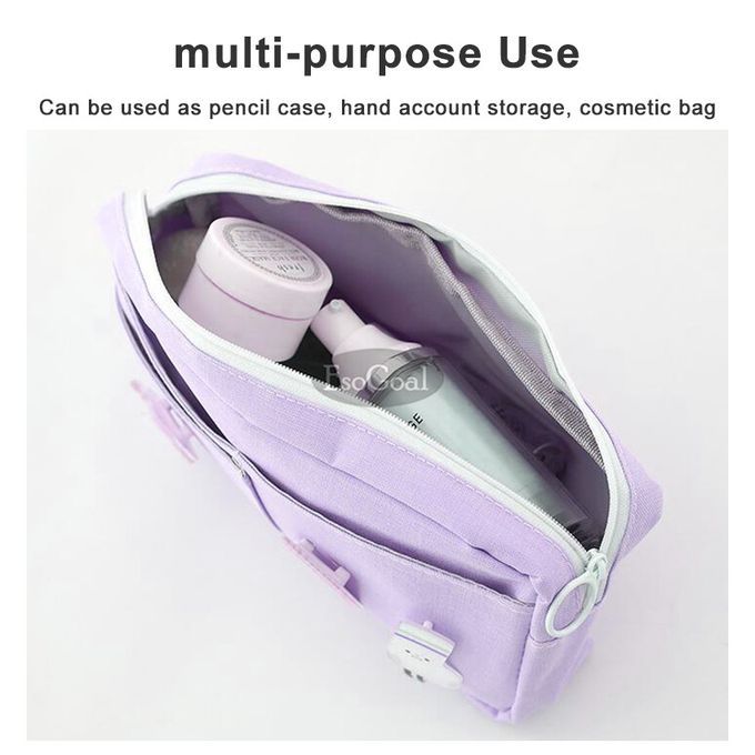 EsoGoal DIY Badge Solid Color Student Stationery Storage Bag