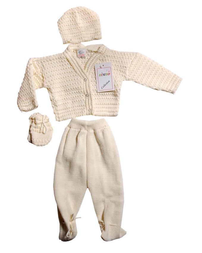 4 Pieces Set Of Cardigan - Cream