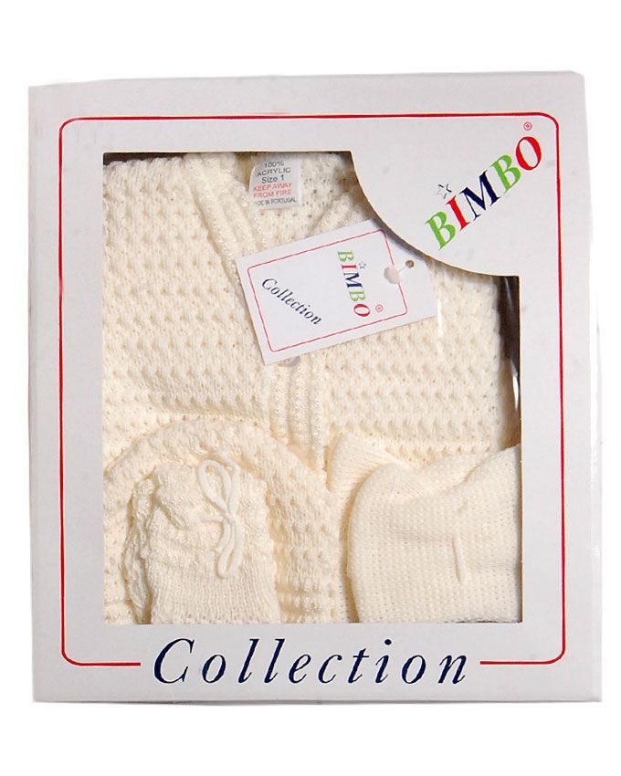 4 Pieces Set Of Cardigan - Cream