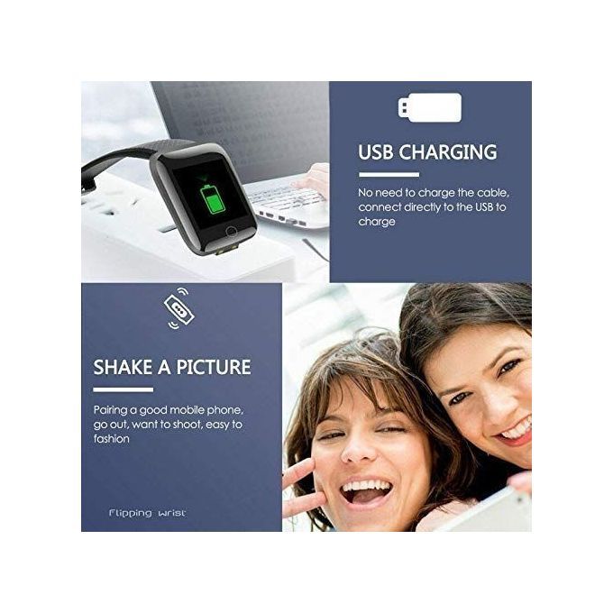 116 PLUS Smart Watch Heart Blood Monitor Waterproof Band