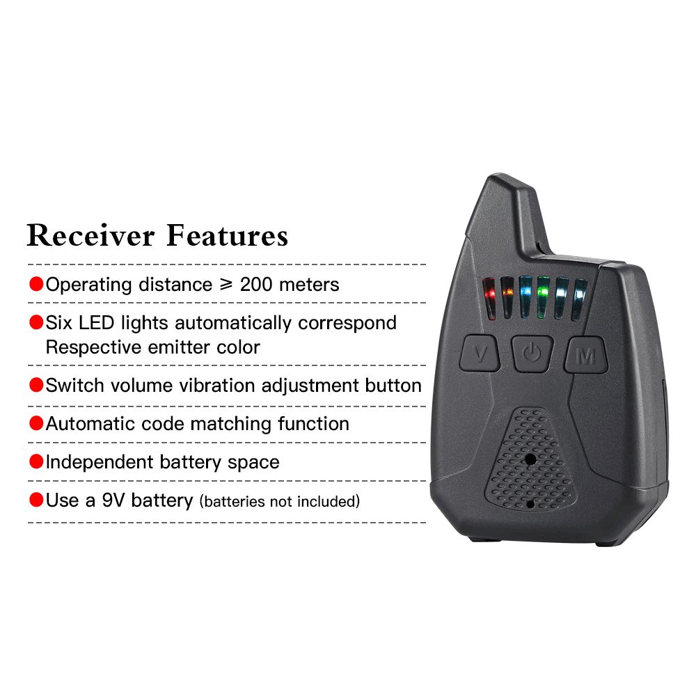 Electronic Fishing Alerts Bite Alarm LED Wireless Fishing
