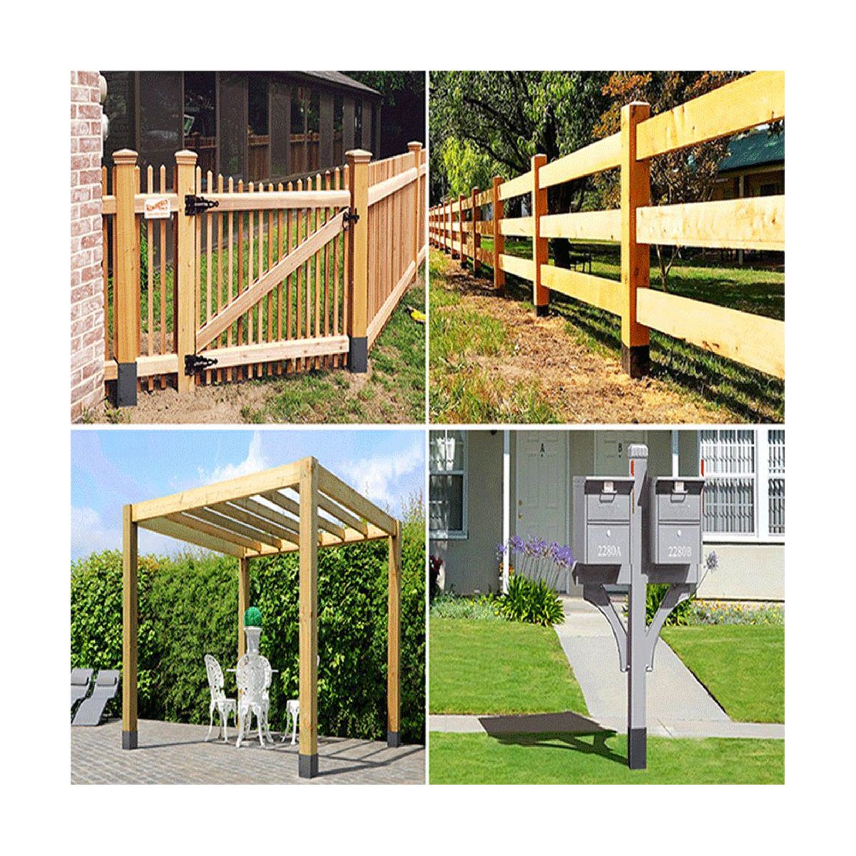 Stainless Steel Adjustable (Range 3.3-6Inch) Post Protector,Protects Wooden Mailboxes Fences From Lawnmower Rain Damage