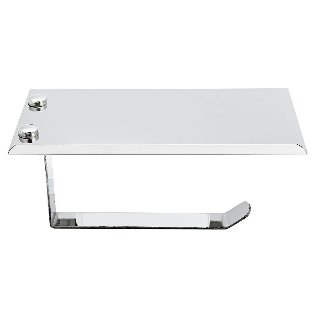 High Quality 201 Stainless Steel Bathroom Toilet Roll Paper Holder Wall Mount Stainless Steel Bathroom WC Paper Phone Holder With Storage Shelf Rack Two Hundred And One