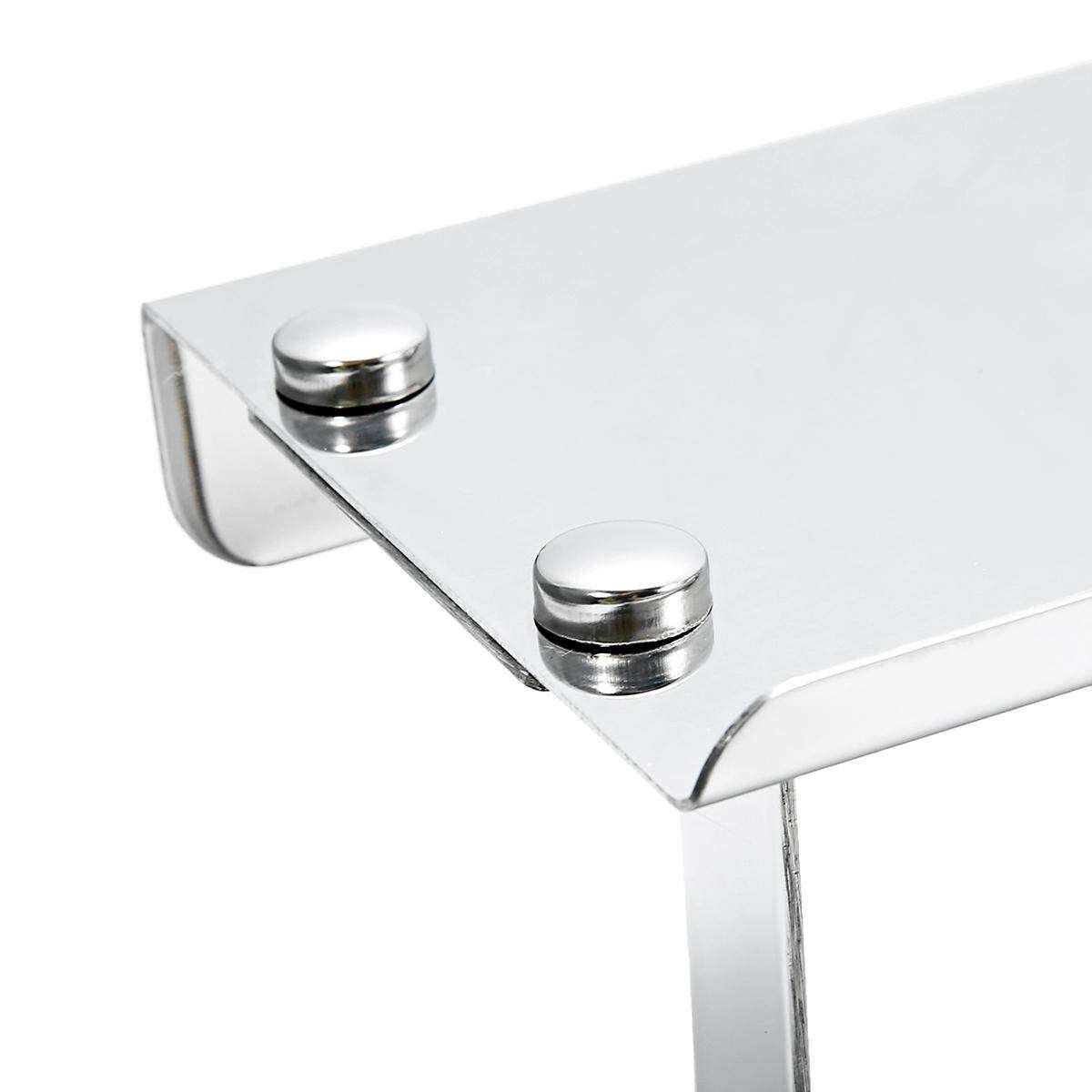High Quality 201 Stainless Steel Bathroom Toilet Roll Paper Holder Wall Mount Stainless Steel Bathroom WC Paper Phone Holder With Storage Shelf Rack Two Hundred And One