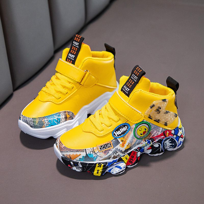 Quality Boys And Girls Shoe Breathable Sneakers-yellow