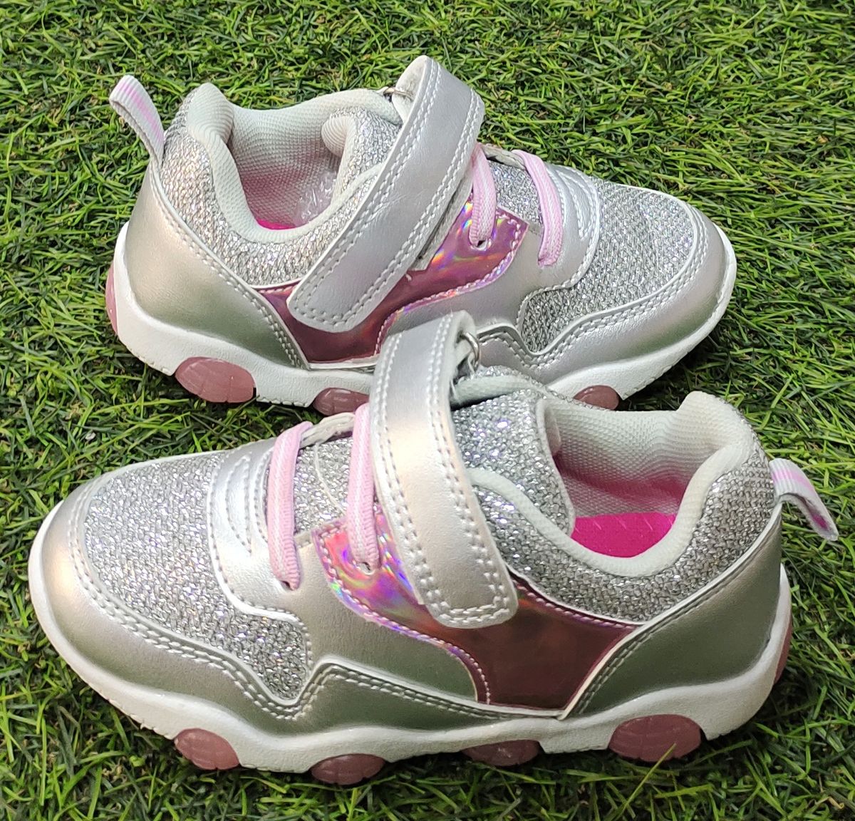Children Toddler Girls Glitters Sneakers - Silver