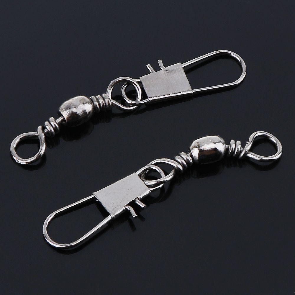 200pcs Swivel barrel safety circlips Solid tackle connector