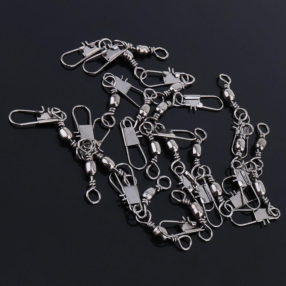 200pcs Swivel barrel safety circlips Solid tackle connector