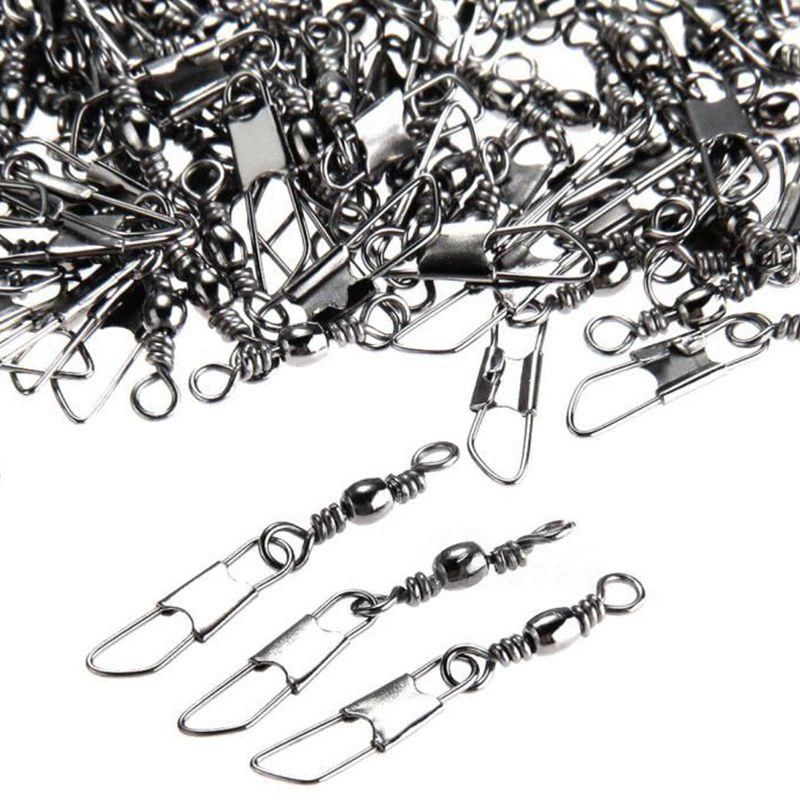 200pcs Swivel barrel safety circlips Solid tackle connector