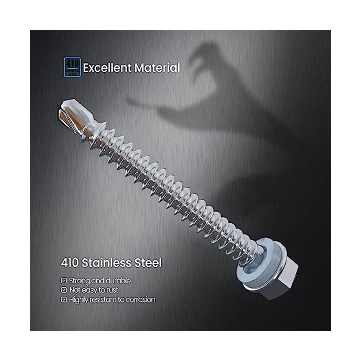 40PCS 14 x 1-1/2 Inch to 2-7/8 Inch Self Drilling Screws for Metal,Stainless Steel Sheet Screws,for Building and Repair