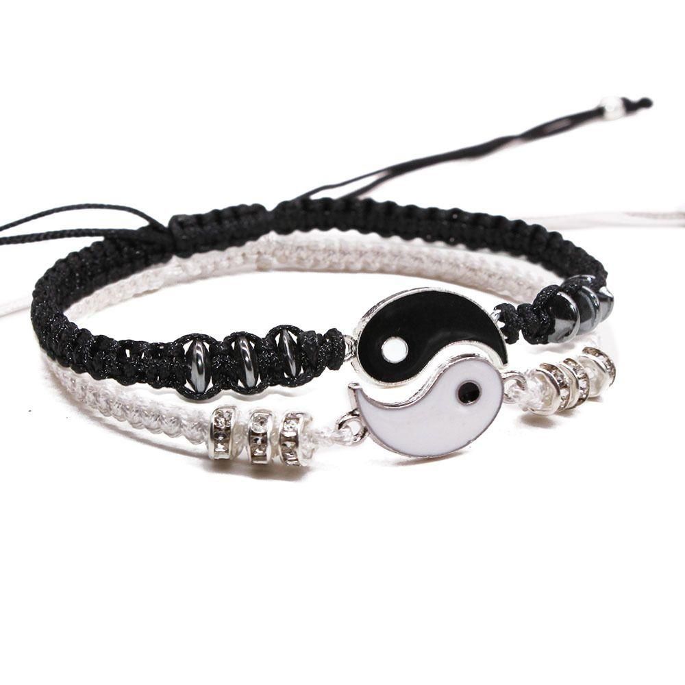 2Pcs/Set Couple Yin-Yang Tai-Chi Bracelets For Best Friends Lovers Valentines