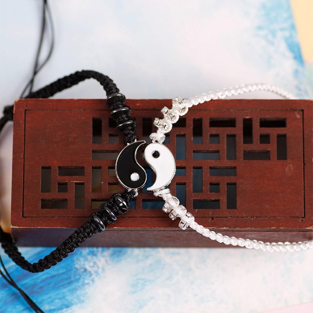 2Pcs/Set Couple Yin-Yang Tai-Chi Bracelets For Best Friends Lovers Valentines