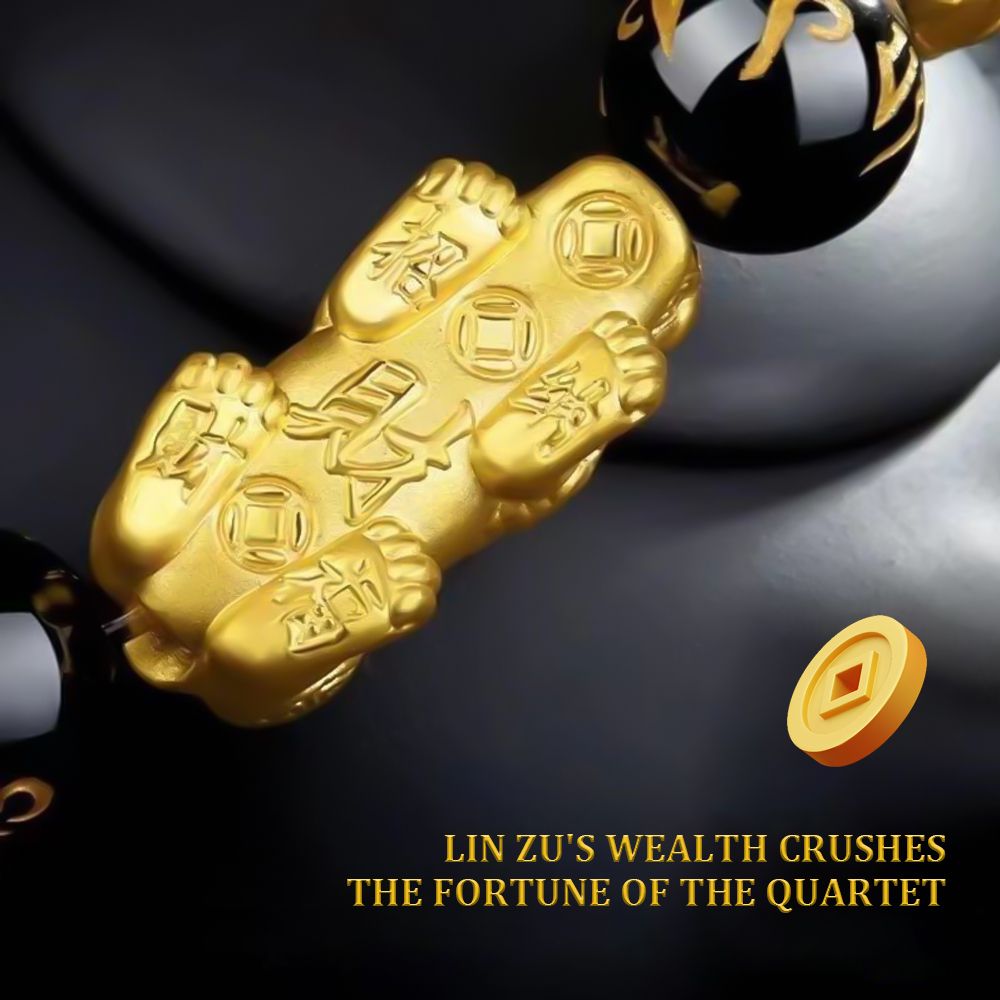 Pixiu Feng Shui Black Obsidian Wealth Bracelet Women Men