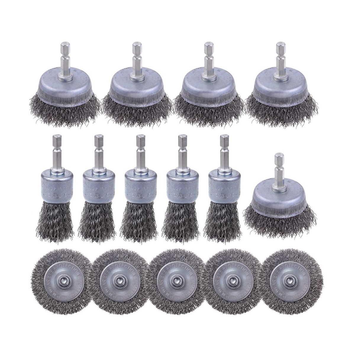 15 Pack Carbon Steel Wire Wheel Brush, Cup Brush, Pen