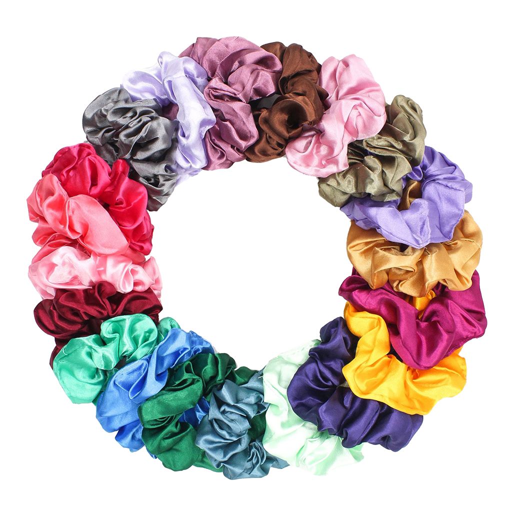 20PC Women Satin Hair Scrunchies Elastic Bobble   Hair Ties Rope Band
