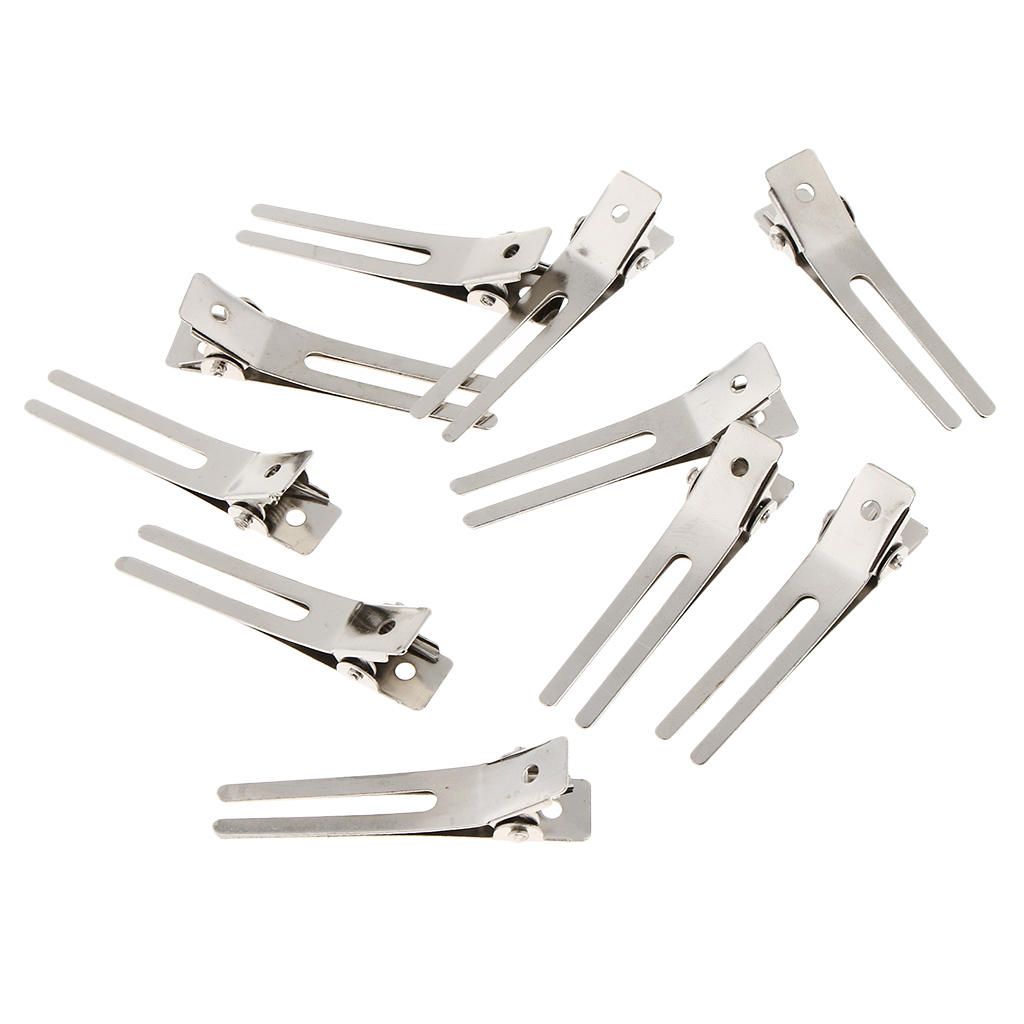 10pcs Double Prong Alligator Clips 45mm Hair Clip Bows Pin Craft With