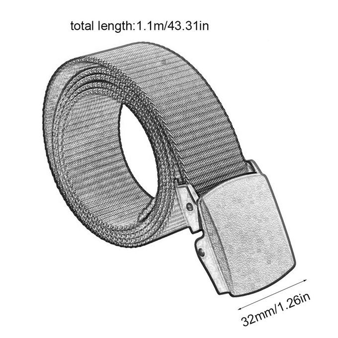 Universal Nylon Plastic Buckle   Waist Belt Men Army-coffee-