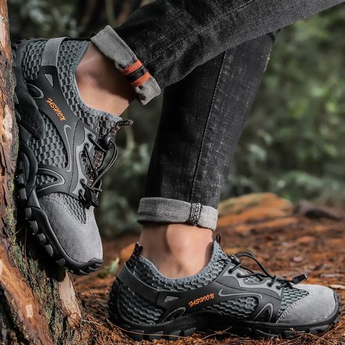 Big Size Mens Water Shoes Outdoor Climbing Shoes-Grey
