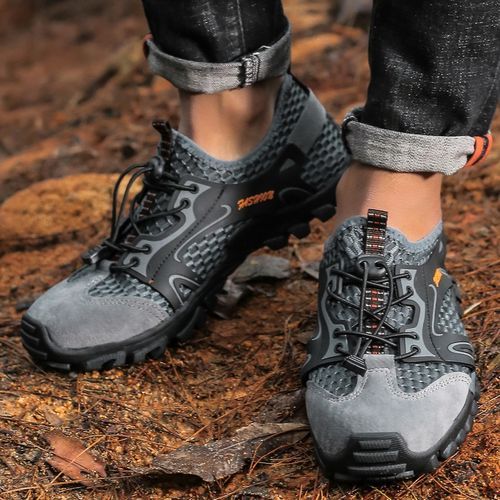 Big Size Mens Water Shoes Outdoor Climbing Shoes-Grey