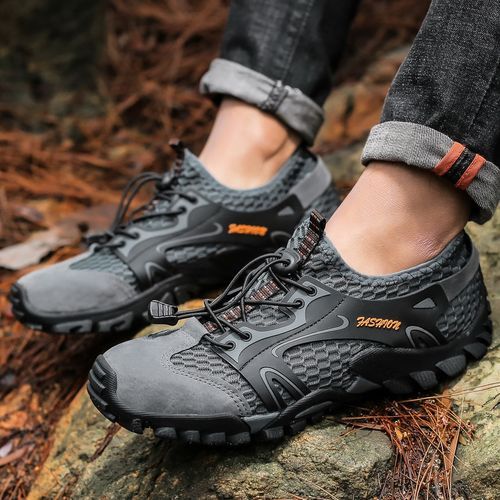 Big Size Mens Water Shoes Outdoor Climbing Shoes-Grey