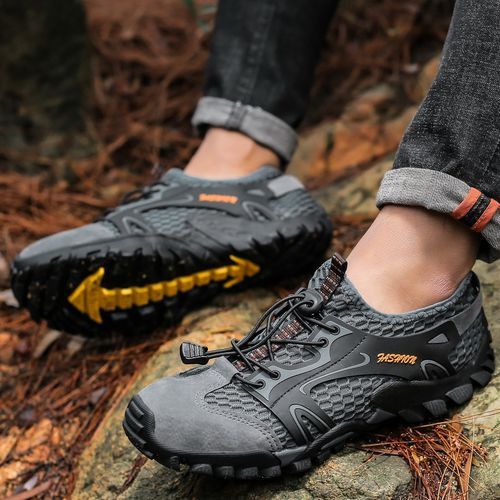 Big Size Mens Water Shoes Outdoor Climbing Shoes-Grey