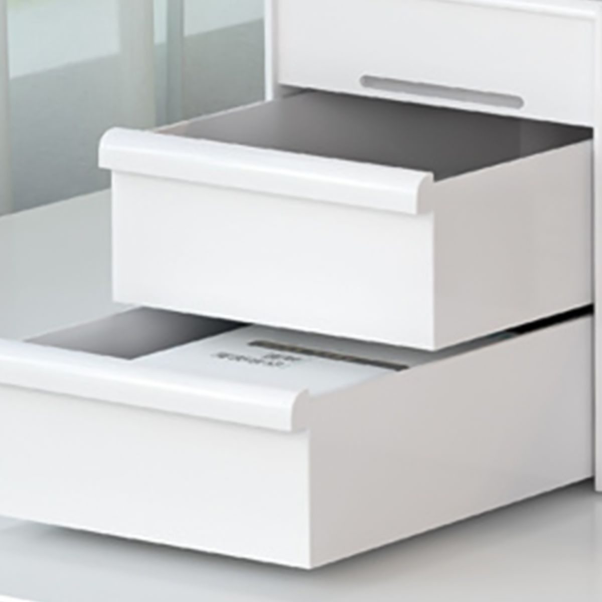 Waterproof Plastic Cosmetic Box With Drawers Desktop-White