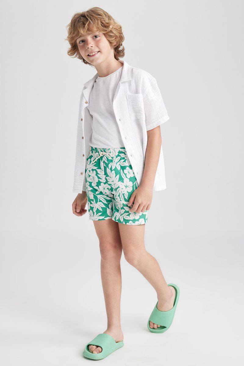 Boy Special Collection Regular Fit Woven Swimming Short - Green